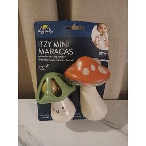 Itzy Ritz  Itzy Mini Maracas Sensory Toy Rattle Colorful Mushroom